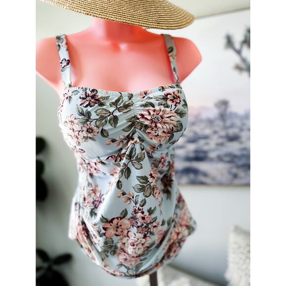Where Flowers Meet the Sea blooming cottagecore 2pc maternity + beyond Swimsuit - Picture 1 of 6